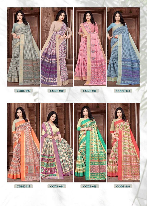 Crystal 8 Fancy Ethnic Wear Cotton Printed Saree Collection